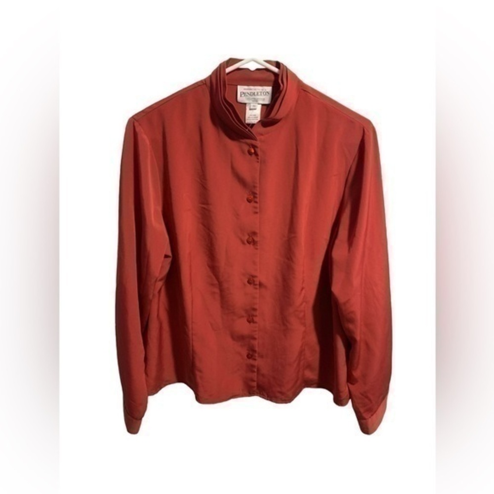 Pendleton Red Vintage High Neck Button Down Size 16